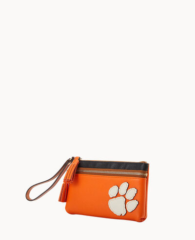 Collegiate Clemson Double Zip Wristlet