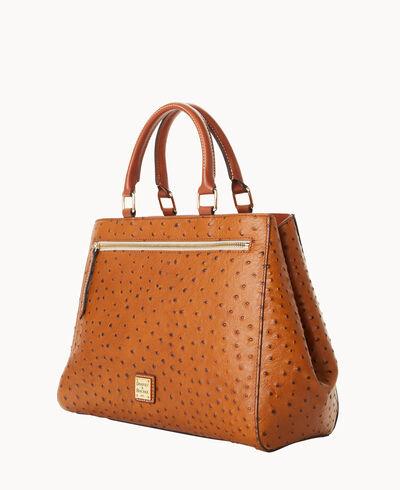 Ostrich Zip Satchel