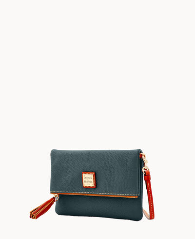 Pebble Grain Foldover Zip Crossbody