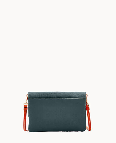 Pebble Grain Foldover Zip Crossbody