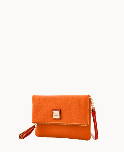 Pebble Grain Foldover Zip Crossbody