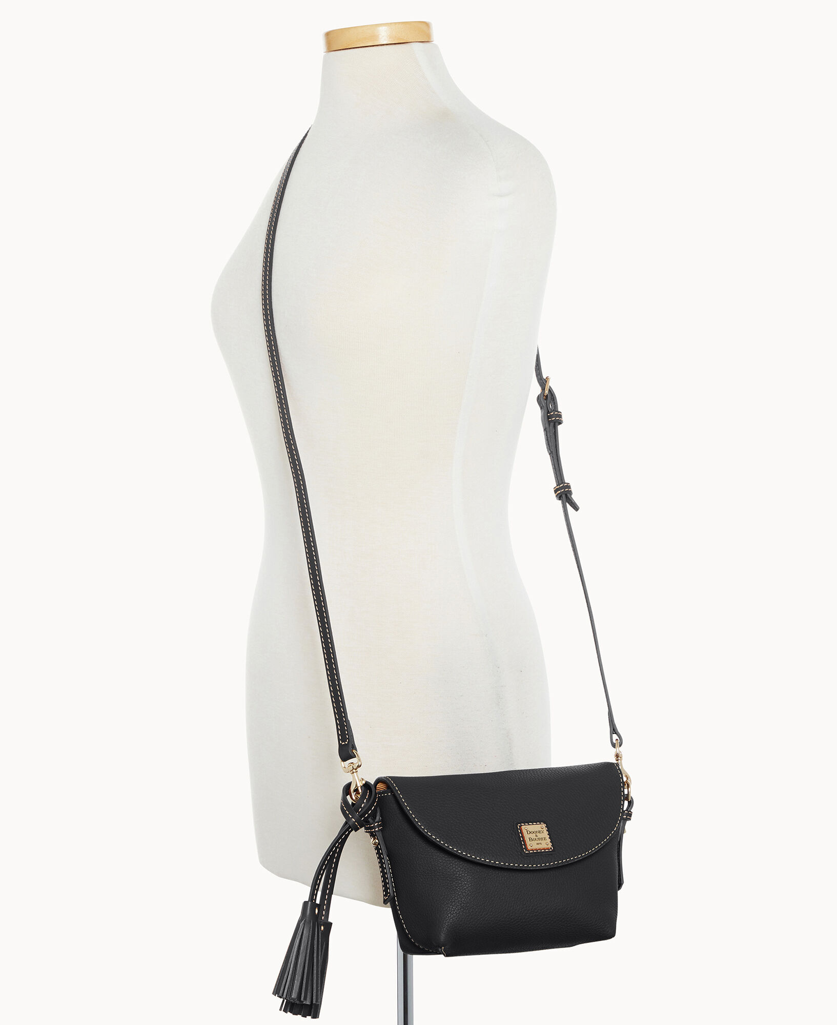 Dooney & Bourke Handbag, Saffiano Saddle Bag Crossbody - Black: Handbags
