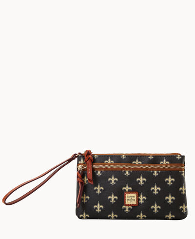 NFL Saints Double Zip Wristlet