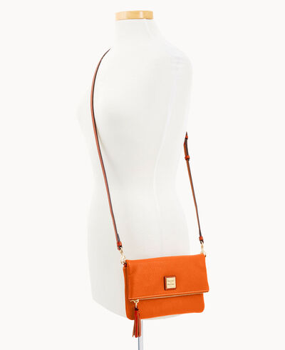 Pebble Grain Foldover Zip Crossbody