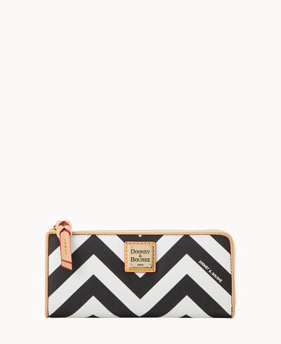 Chevron Zip Clutch