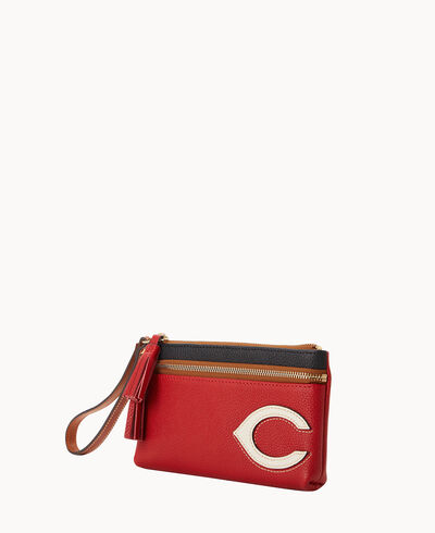 MLB Reds Double Zip Wristlet