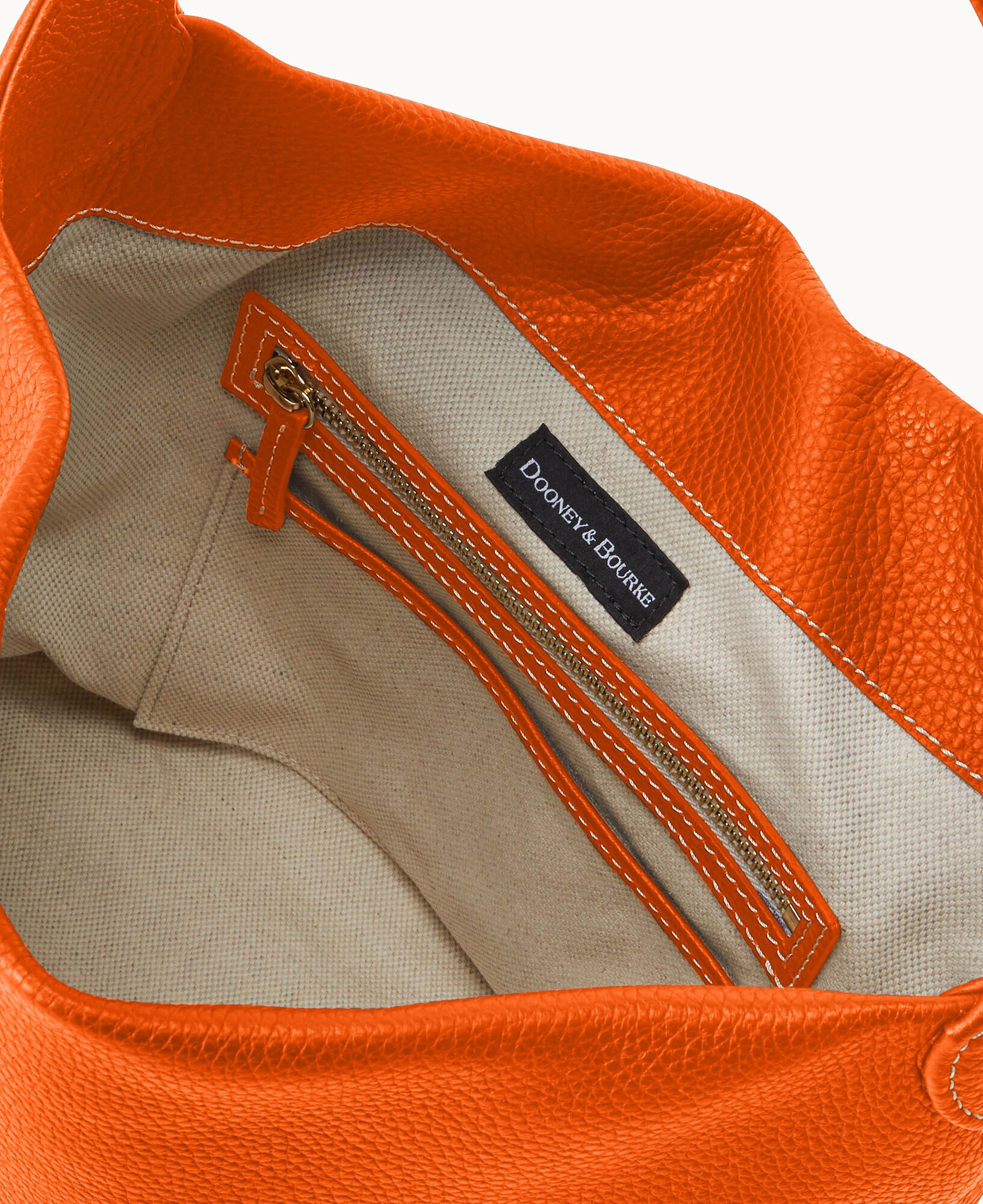 Dooney & Bourke Orange Florentine Logo Lock Shoulder Bag with Key Fob