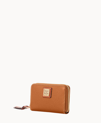 Pebble Grain Large Zip Around Credit Card Case