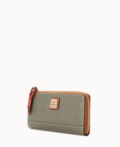 Pebble Grain Folded Zip Wristlet