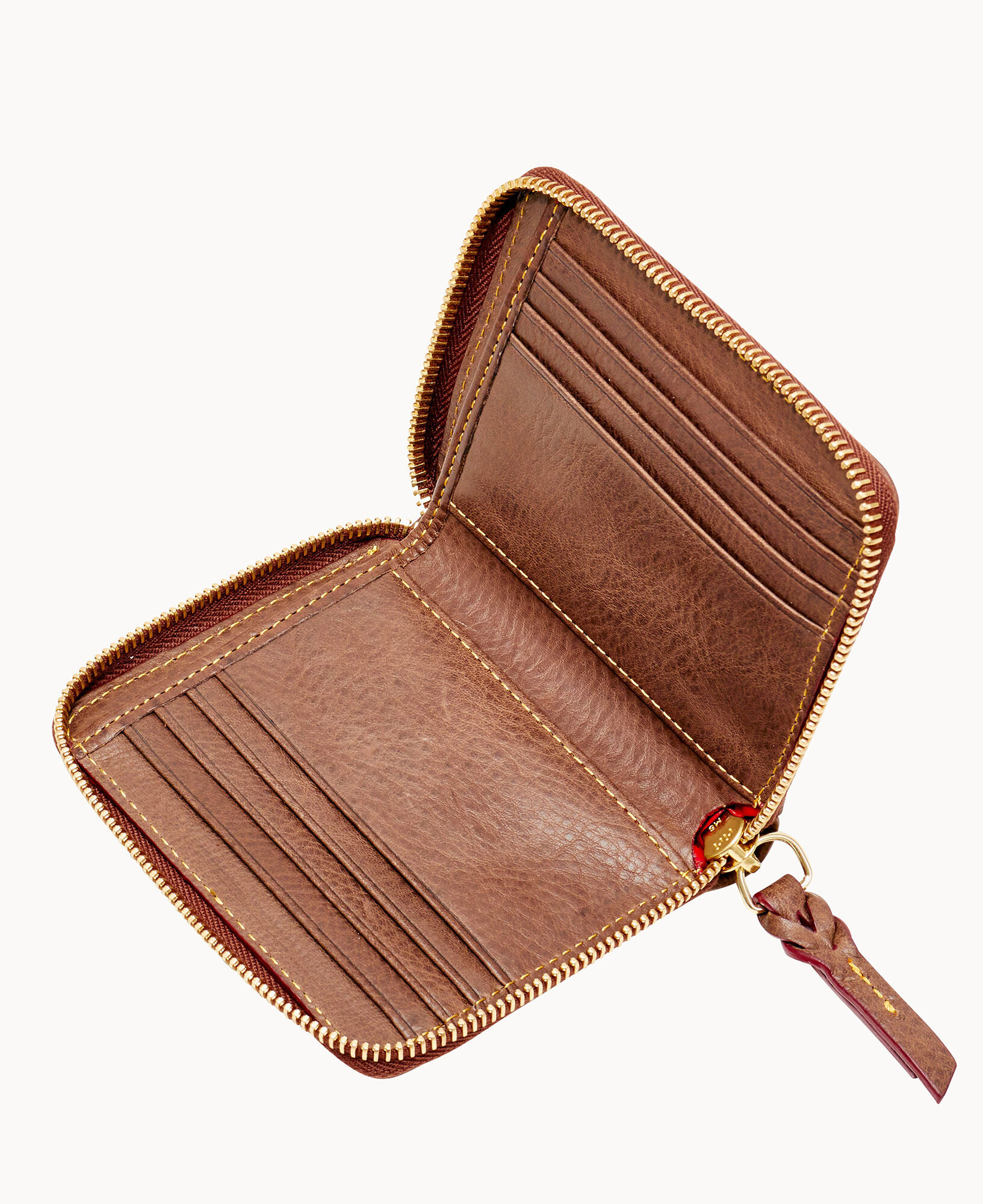 Monogrammed Everyday Italian Leather Mini Zipper Pouch