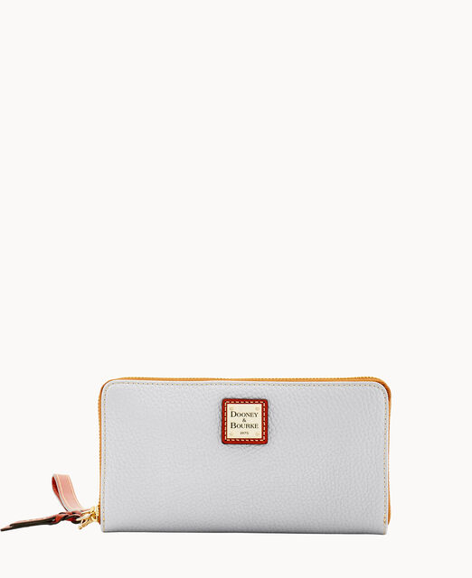 Pebble Grain Large Zip Around Wristlet