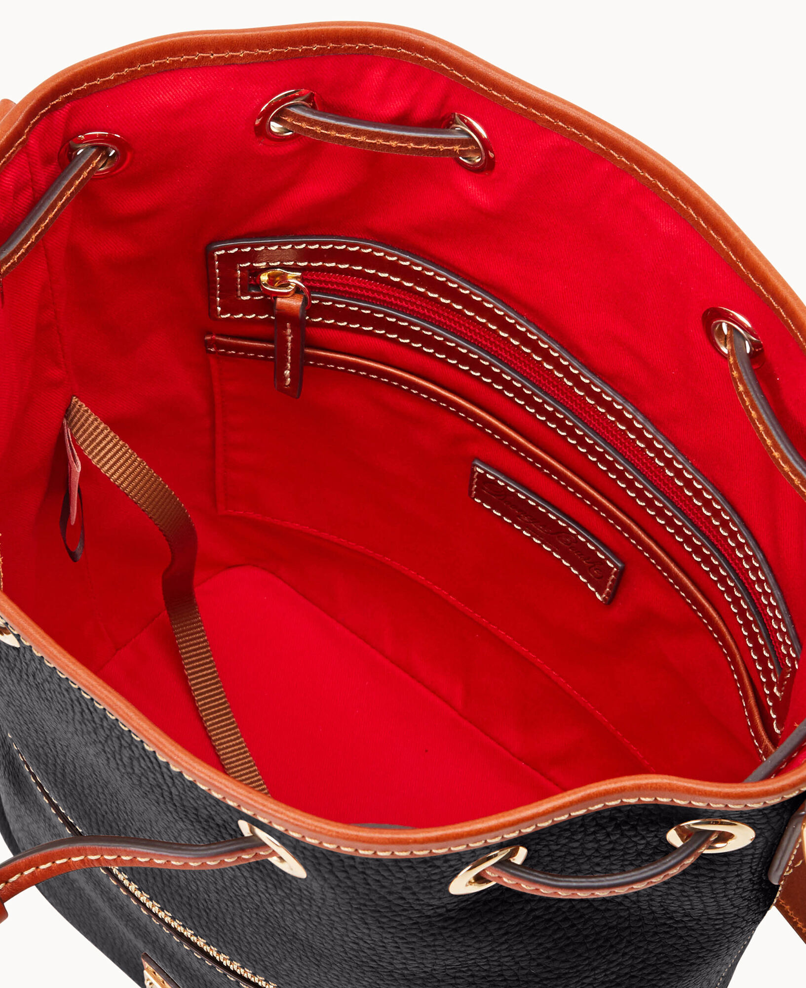 Dooney & Bourke Drawstring Pebble Leather Large Shoulder Bag