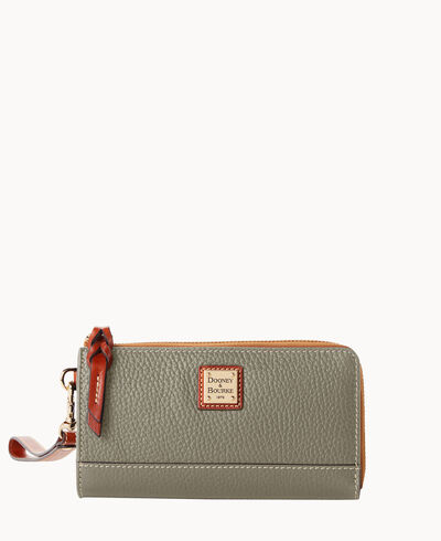 Pebble Grain Folded Zip Wristlet