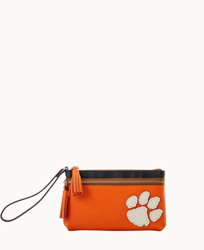 Collegiate Clemson Double Zip Wristlet