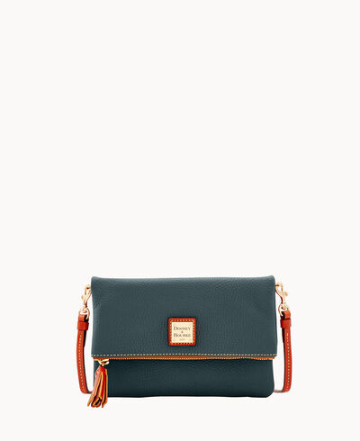 Pebble Grain Foldover Zip Crossbody