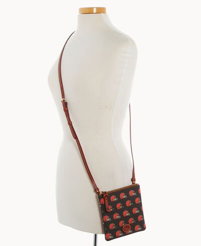 NFL Browns Small North South Top Zip Crossbody