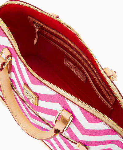 Chevron Domed Zip Satchel