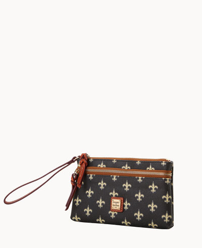 NFL Saints Double Zip Wristlet