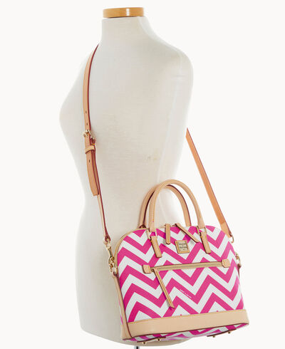 Chevron Domed Zip Satchel