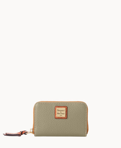 Pebble Grain Large Zip Around Credit Card Case