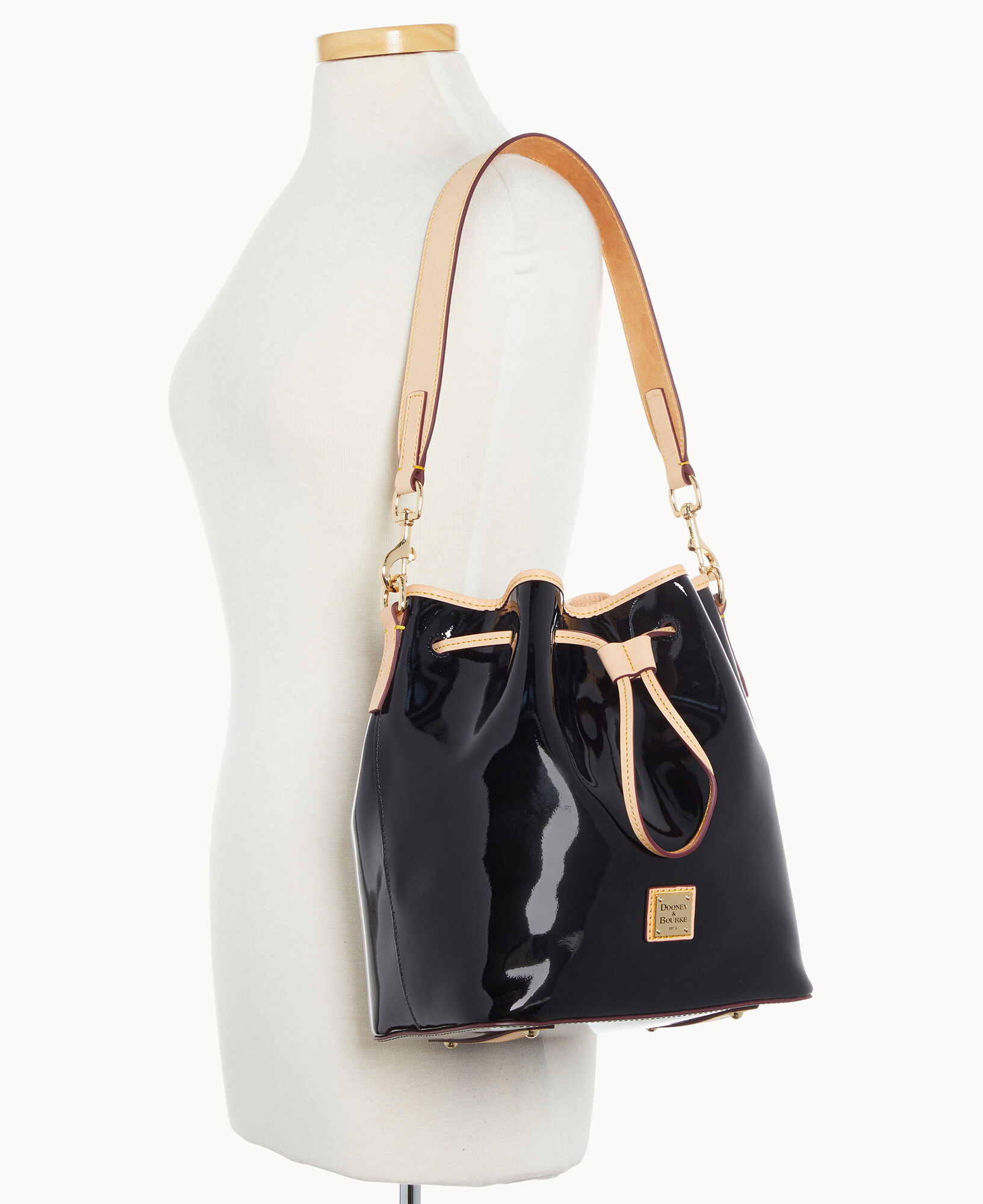 Dooney & Bourke Patent Drawstring Shoulder Bag