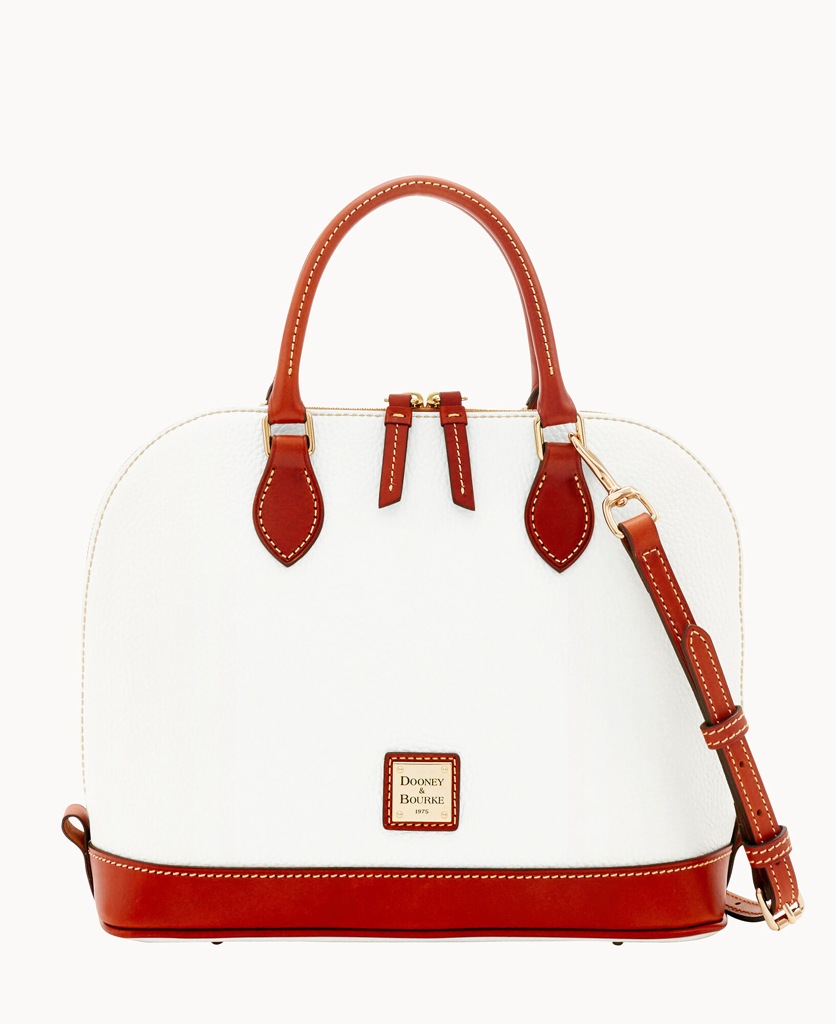 Dooney & Bourke Pebble Grain Zip Zip Satchel in Elephant on sale Pebbled Leather