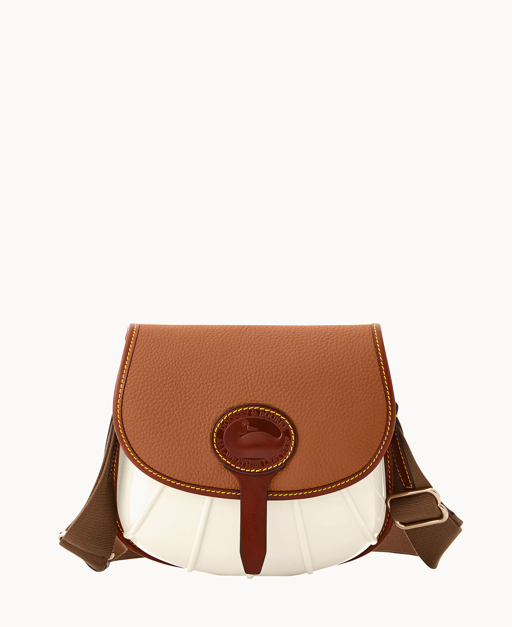 Inès cross-body bag in sassy leather - Duck - Brontibay