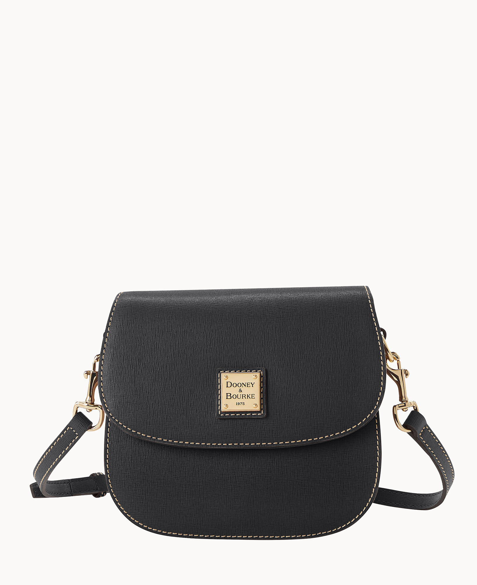 DOONEY & BOURKE LEXI Black Saffiano Leather Small Adjustable Crossbody Bag