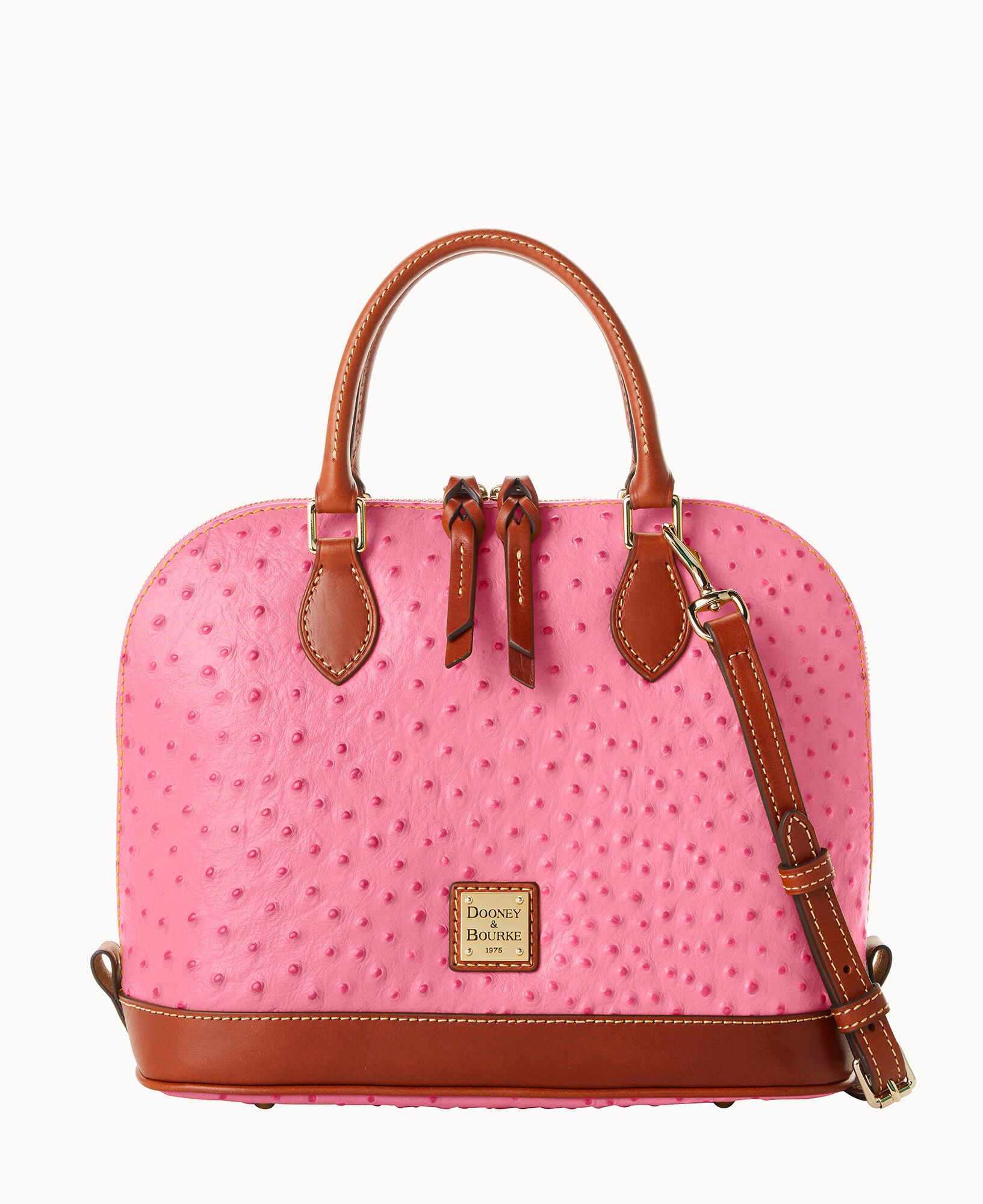 Dooney & Bourke Ostrich Domed Zip Satchel - ShopStyle