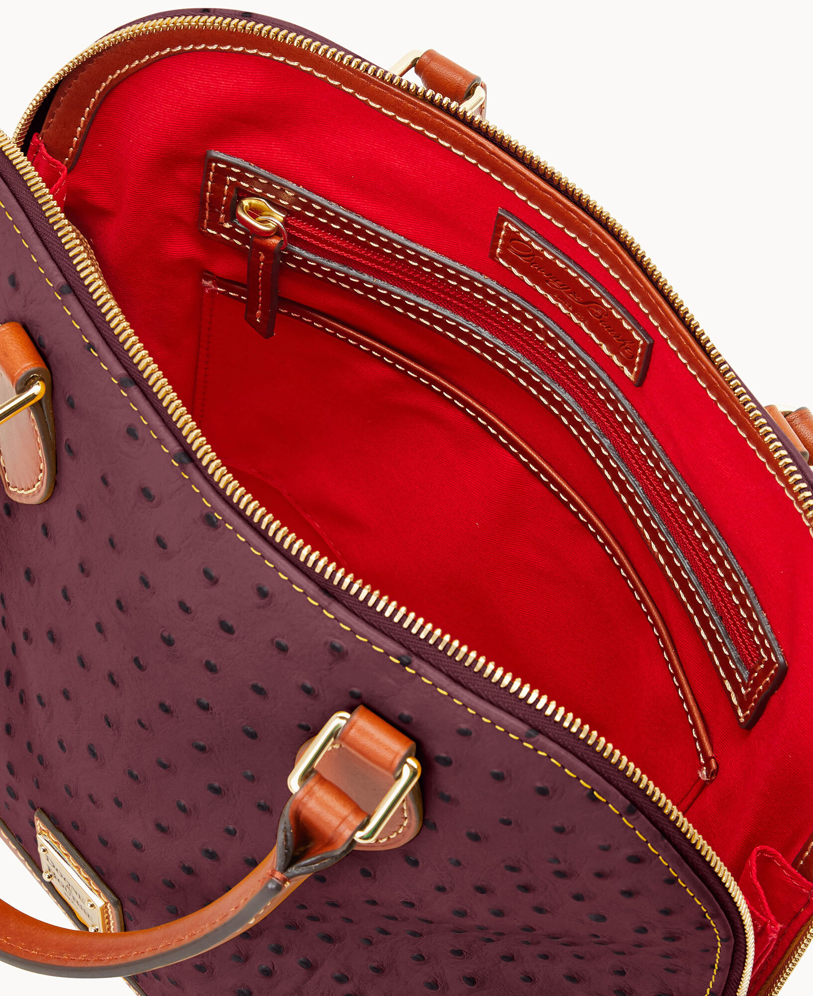 Dooney Bourke Ostrich Zip Zip Satchel