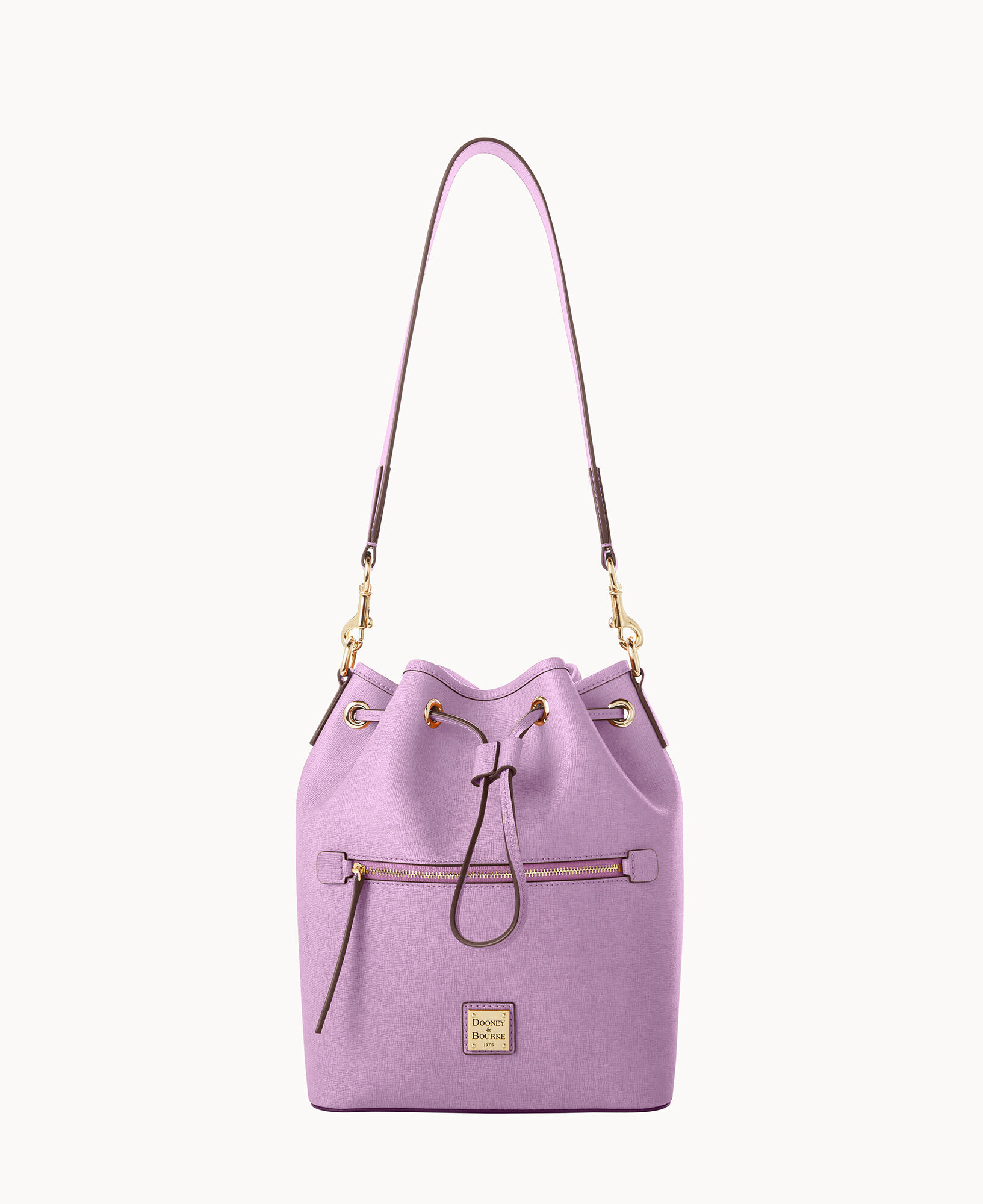 Saffiano small drawstring store crossbody