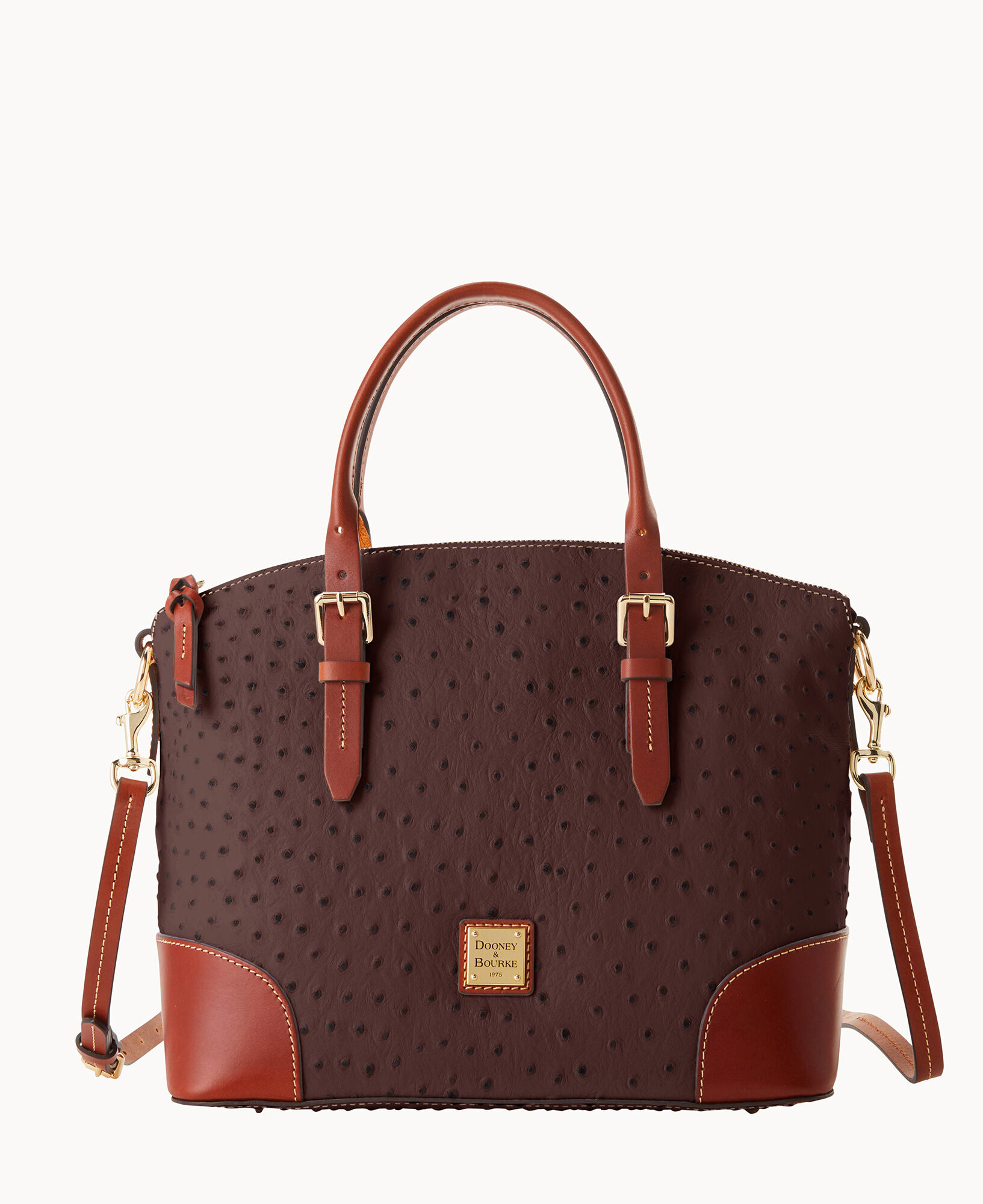 Dooney & Bourke Ostrich Collection Domed Crossbody Bag