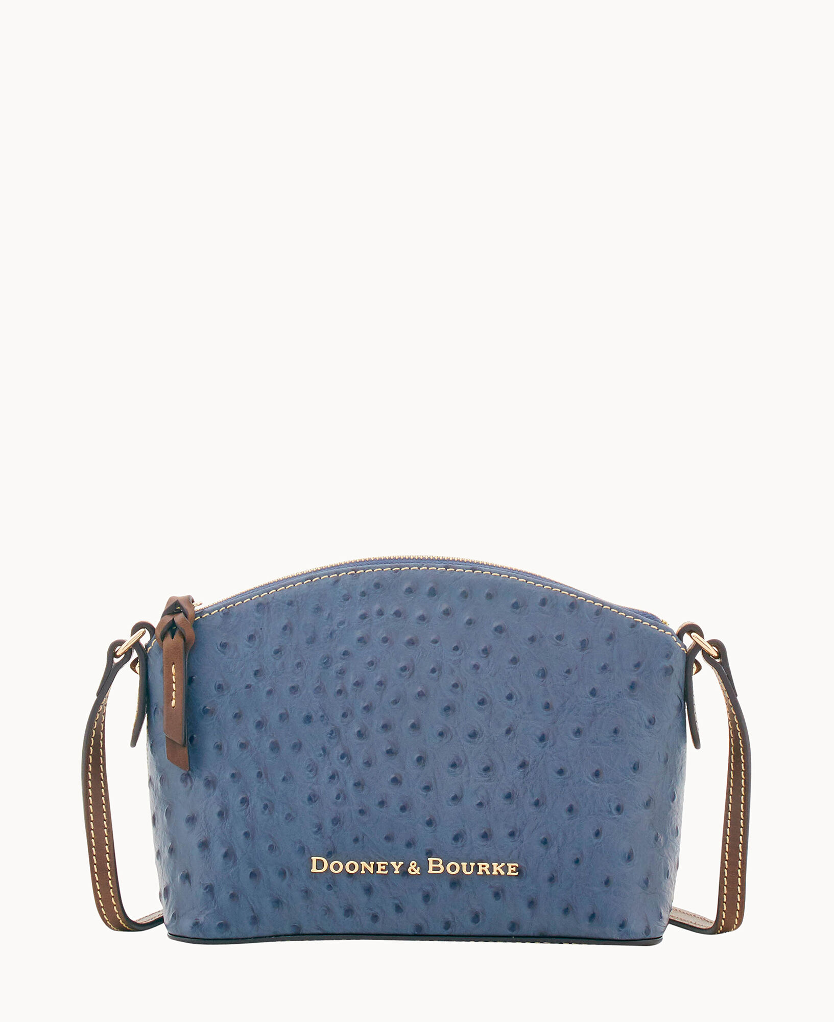 NWT DOONEY & BOURKE OSTRICH COLLECTION NAVY LEXI CROSSBODY +