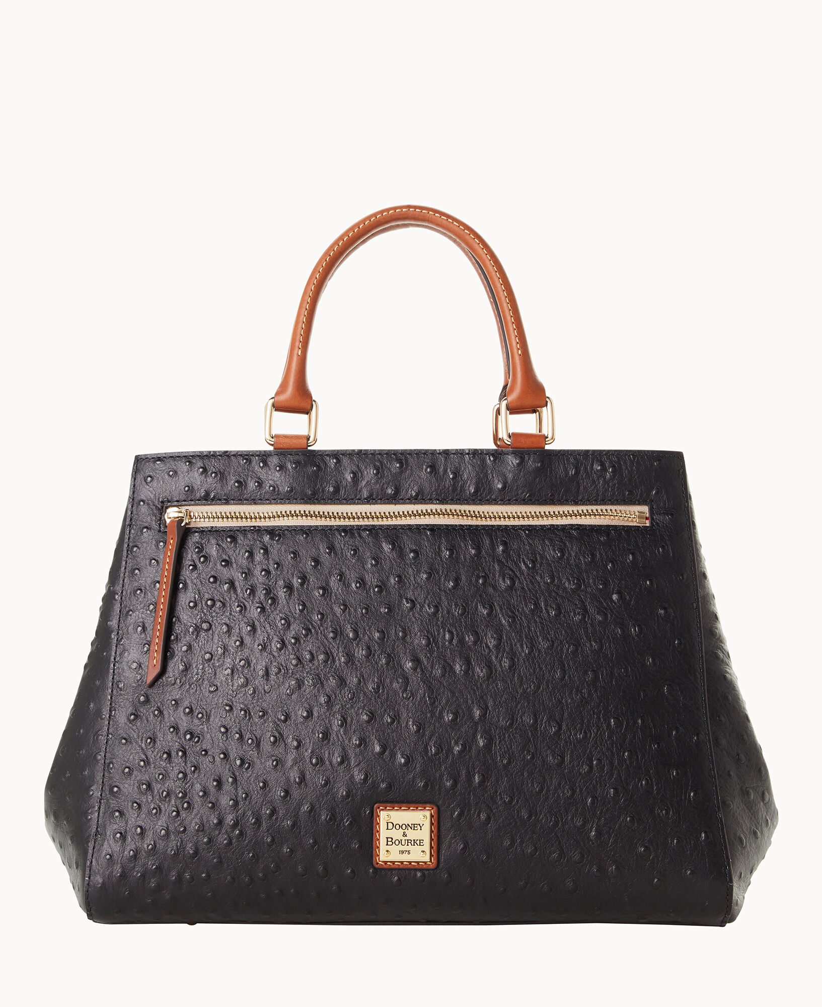 Dooney Bourke Ostrich Zip Satchel