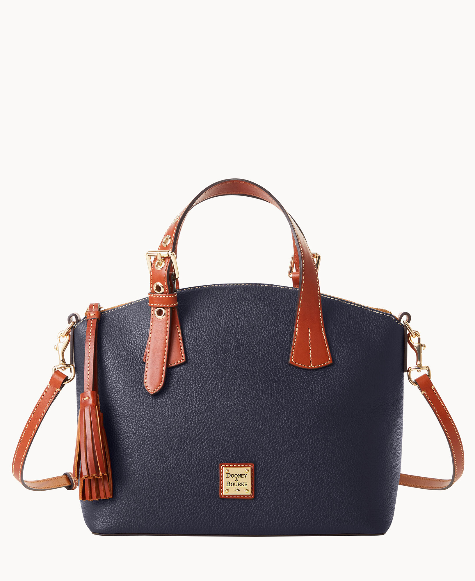 Dooney & Bourke midnight blue with burgundy details Tegan Leather Bag purse sold hobo