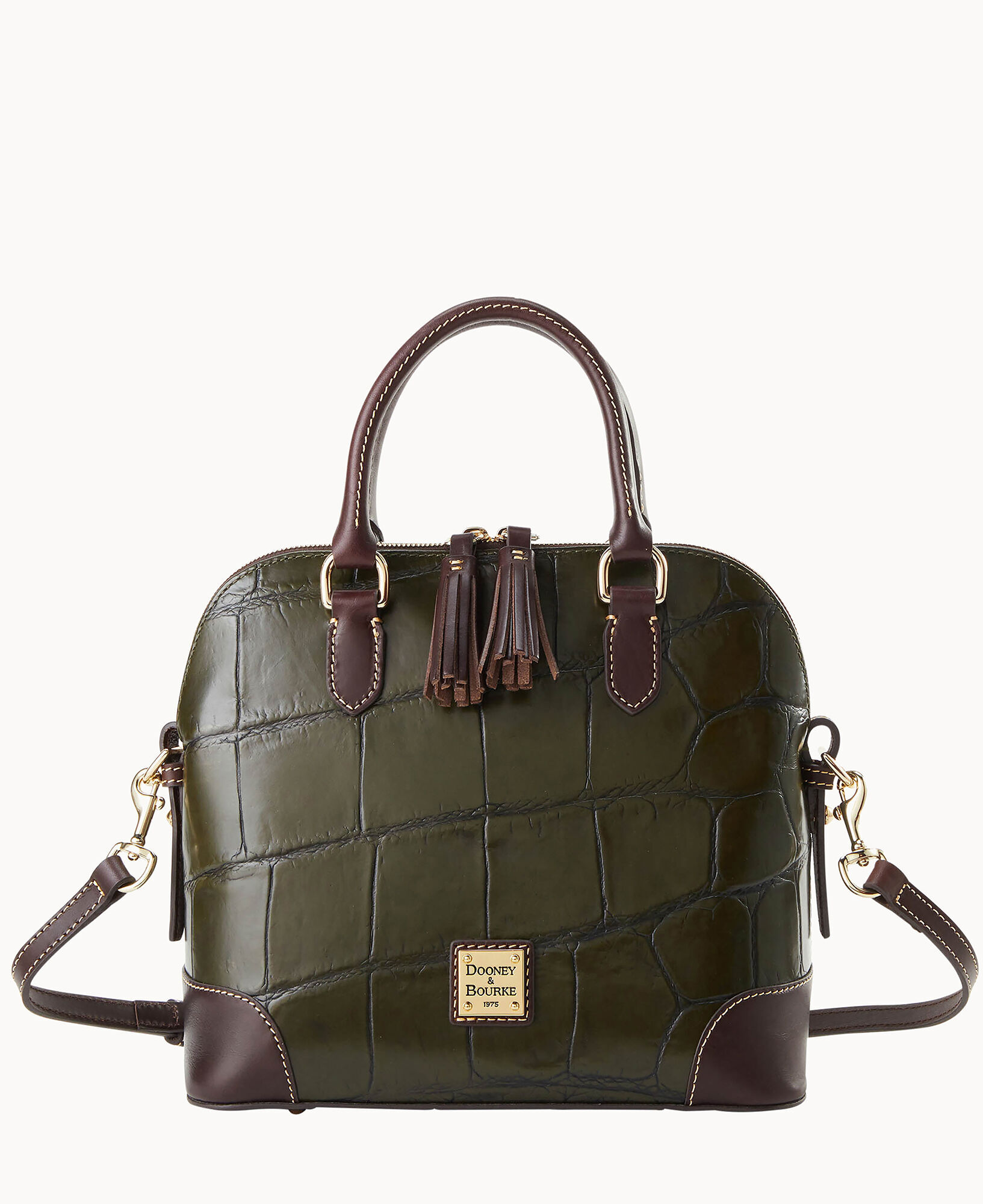 Dooney & Bourke Domed Pebble Leather Satchel popular in Elephant