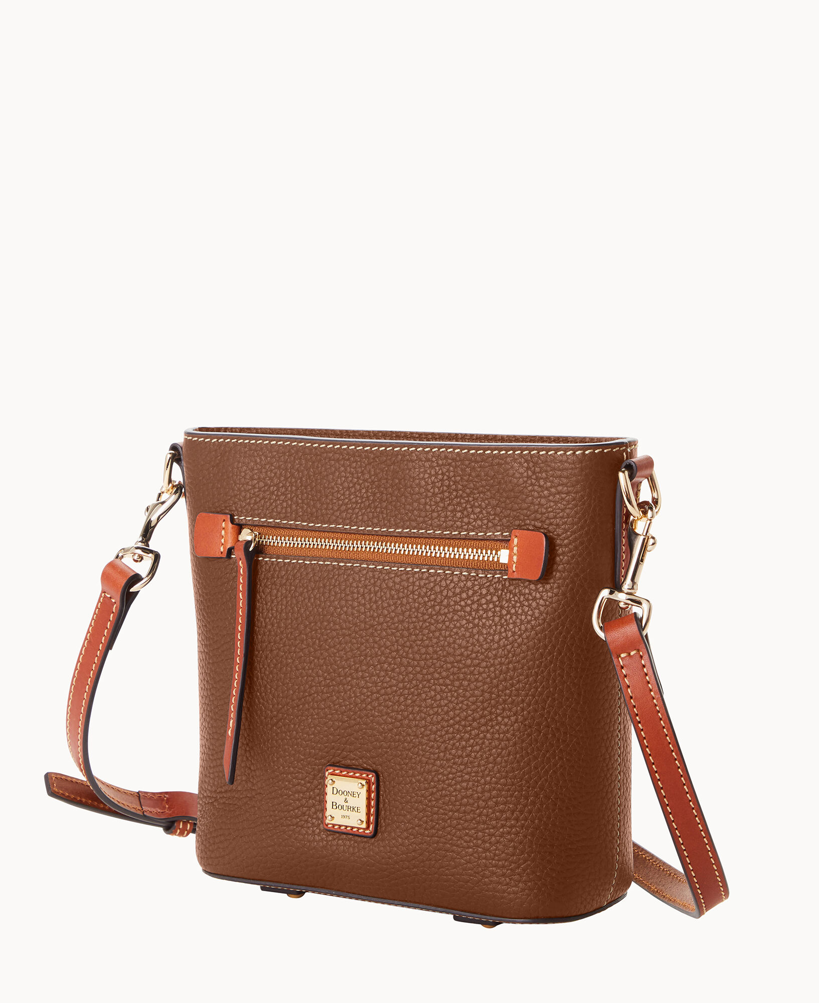 Dooney & Bourke Handbag, Pebble Grain Small Zip Crossbody - Bark: Handbags