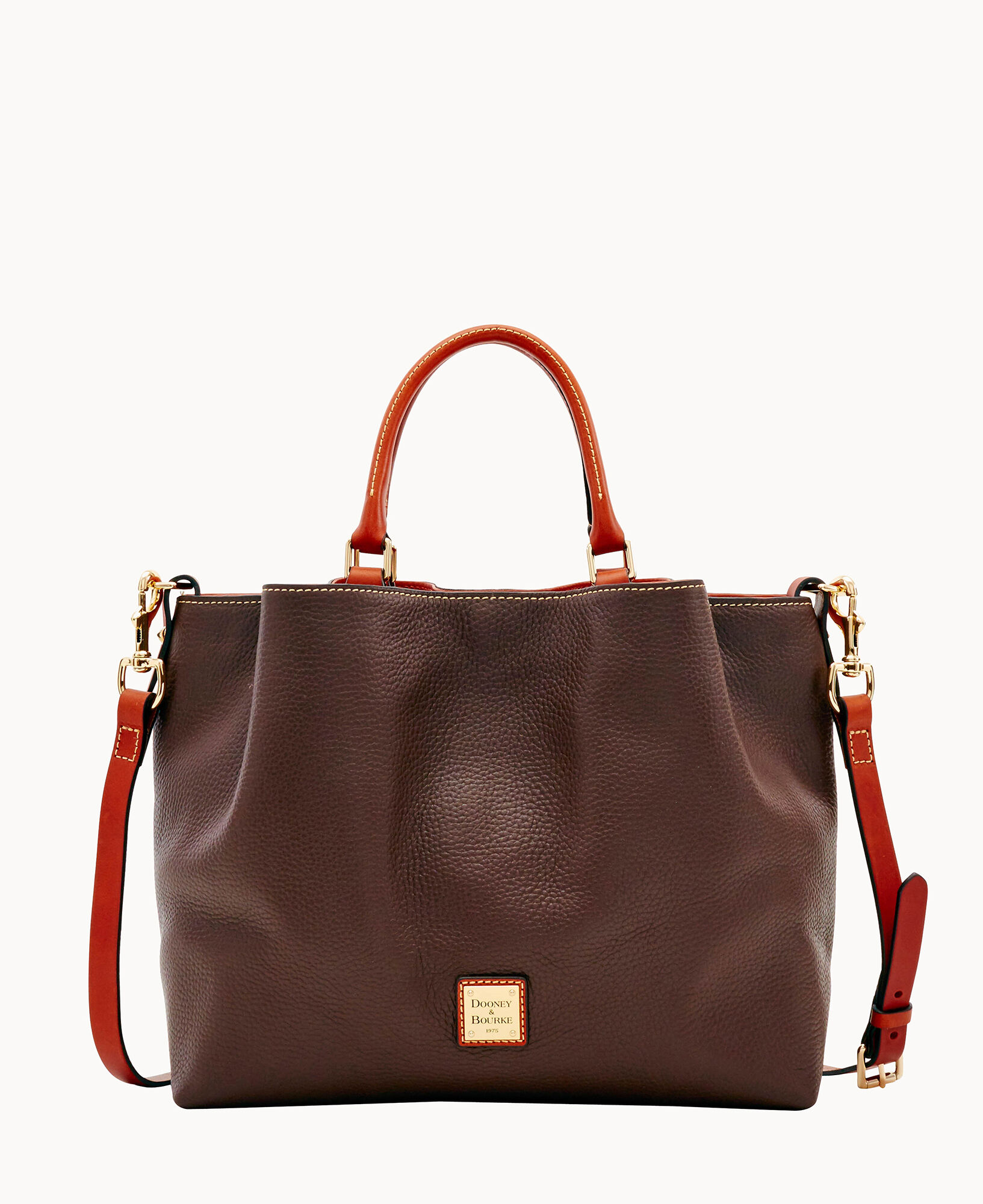 Dooney & Bourke Brown Pebble Grain Large Leather Bag outlets