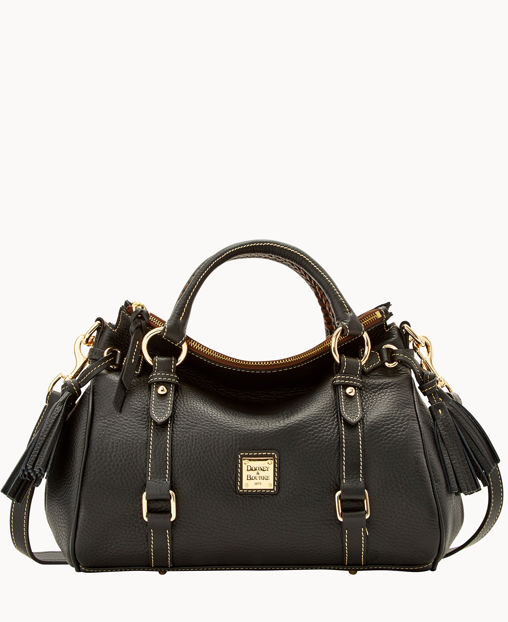 Dooney & bourke pebble 2025 grain double pocket satchel