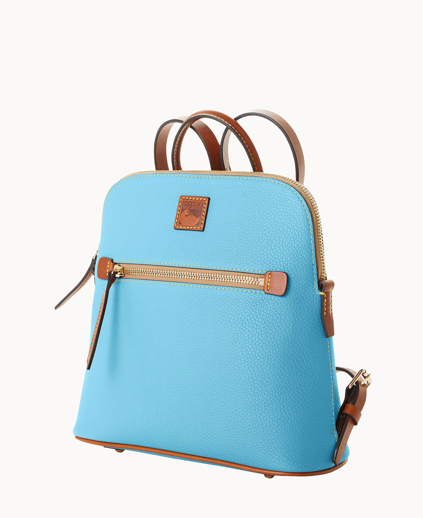  Dooney & Bourke Handbag, Pebble Grain Zip Pod Backpack -  Caramel